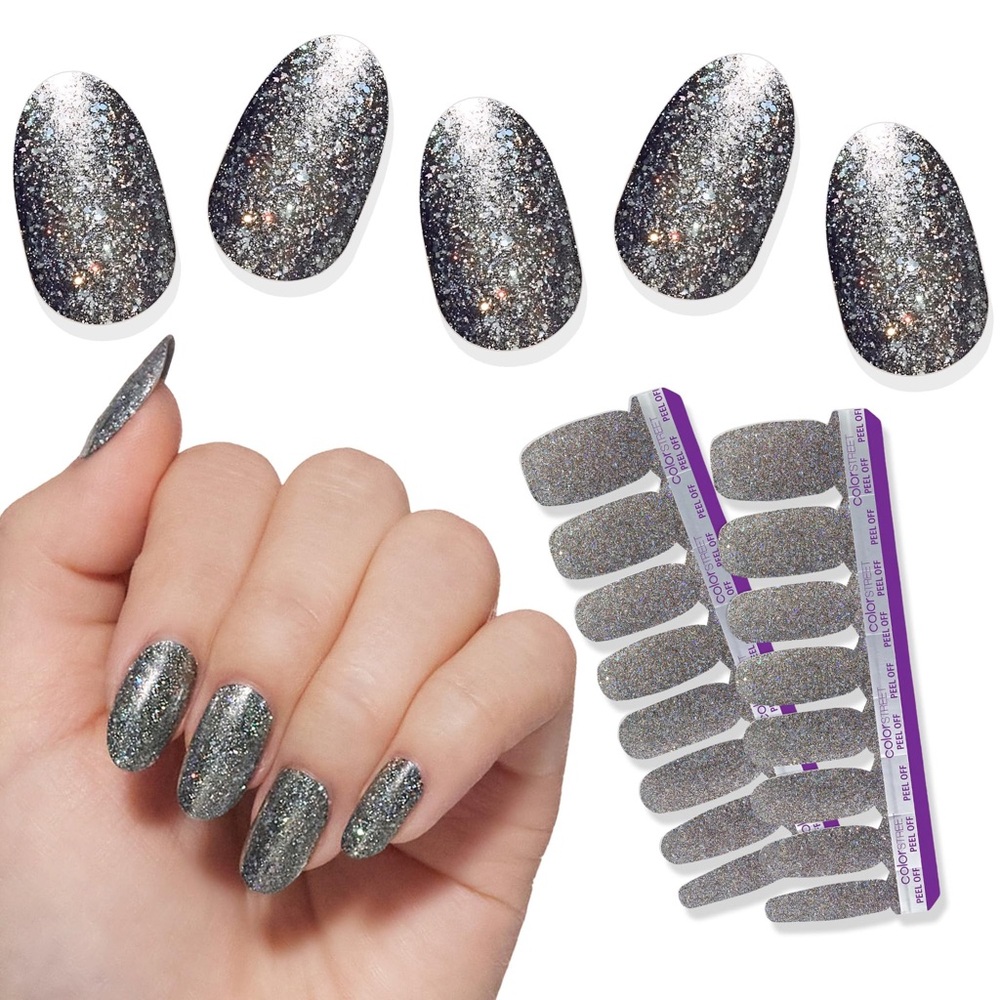 Color Street Light Year Glitter Silver Nail Wraps
